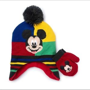 Disney Mickey Toddler Hat And Mitten Set